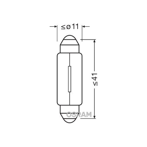 Glühlampe, Handschuhfachleuchte OSRAM 6411 ORIGINAL für, Fahrzeugheckklappe