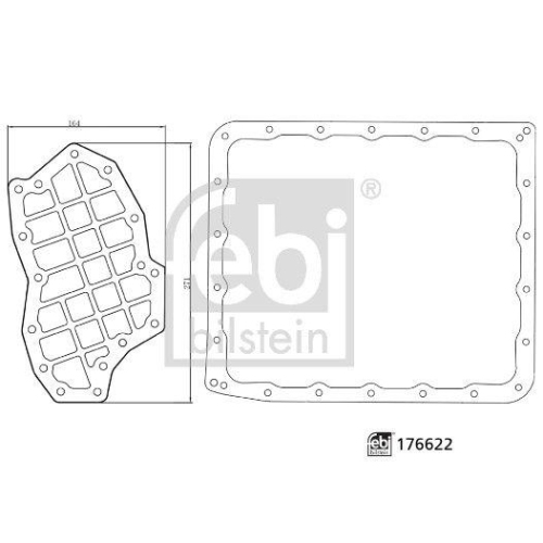 Febi Bilstein 1x 176622 Getriebeölfiltersatz für Automatikgetriebe, mit Ölwannendichtung