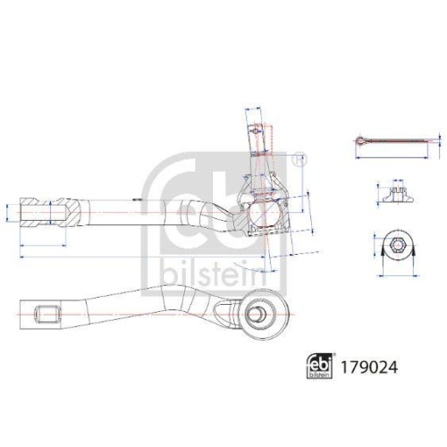 Spurstangenkopf FEBI BILSTEIN 179024 für LEXUS, links