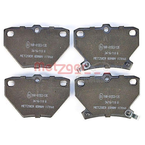 Bremsbelagsatz, Scheibenbremse METZGER 1170160 GREENPARTS für TOYOTA