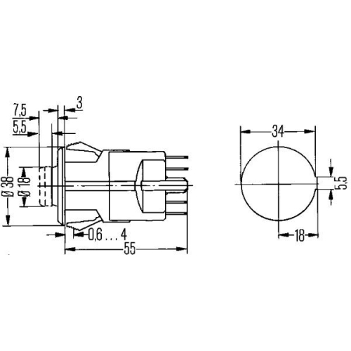 Warnblinkschalter HELLA 6HF 002 372-051 für MERCEDES-BENZ KUBOTA