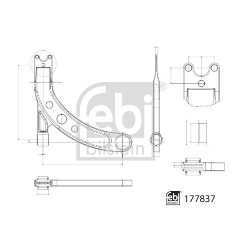 Lenker, Radaufhängung FEBI BILSTEIN 177837 für FIAT JEEP, Vorderachse rechts