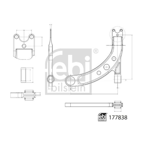 Lenker, Radaufhängung FEBI BILSTEIN 177838 für FIAT JEEP, Vorderachse links