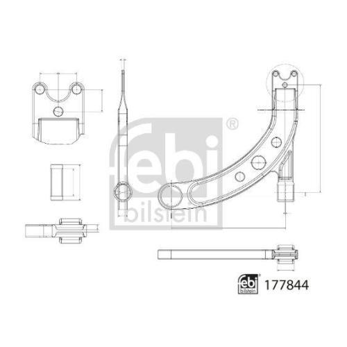 Lenker, Radaufhängung FEBI BILSTEIN 177844 für HYUNDAI, Vorderachse links