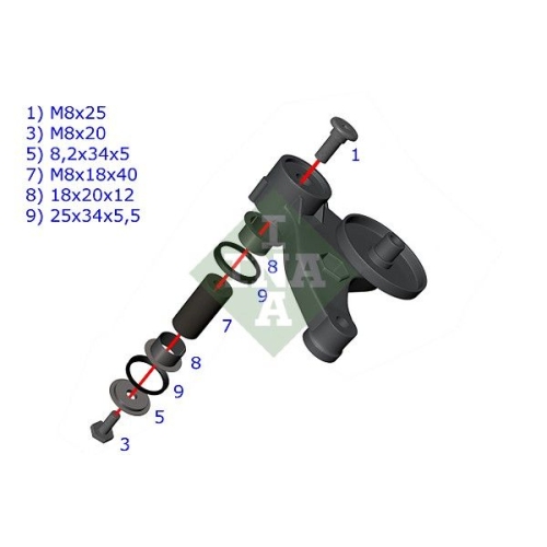 Reparatursatz, Spannarm-Keilrippenriemen INA 533 0117 10 für VW