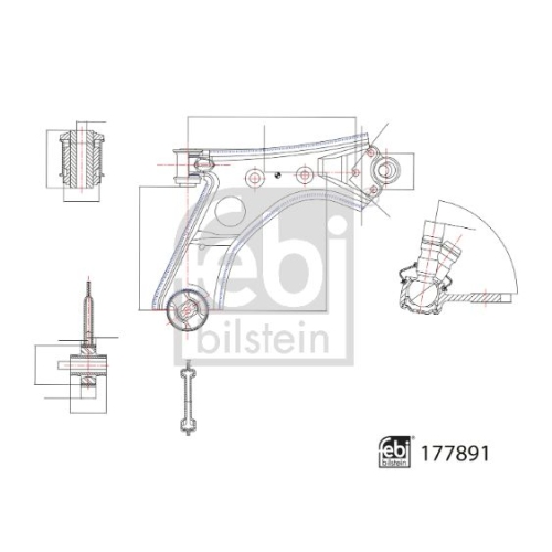 Lenker, Radaufhängung FEBI BILSTEIN 177891 für FIAT OPEL VAUXHALL GENERAL MOTORS