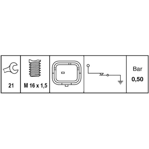 Öldruckschalter HELLA 6ZL 009 600-041 für CITROËN FIAT FORD LANCIA MAZDA NISSAN