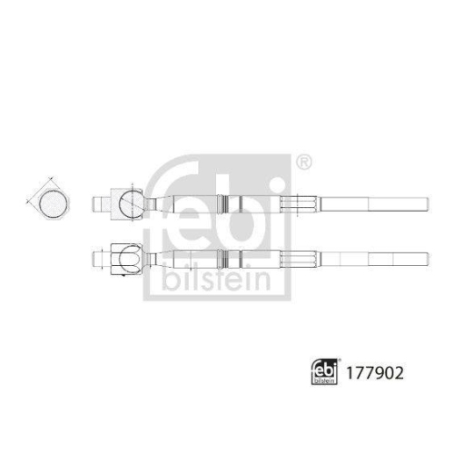 Axialgelenk, Spurstange FEBI BILSTEIN 177902 für HYUNDAI KIA, Vorderachse links