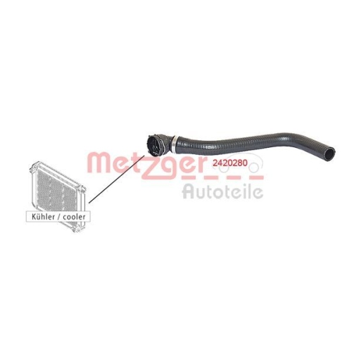 Kühlerschlauch METZGER 2420280 für ALFA ROMEO FIAT, mitte links