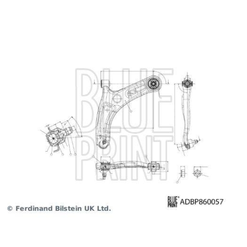 Blue Print 1x ADBP860057BP Querlenker mit Lagern und Gelenk