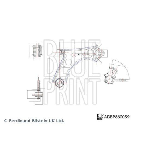 Blue Print 1x ADBP860059BP Querlenker mit Lagern und Gelenk