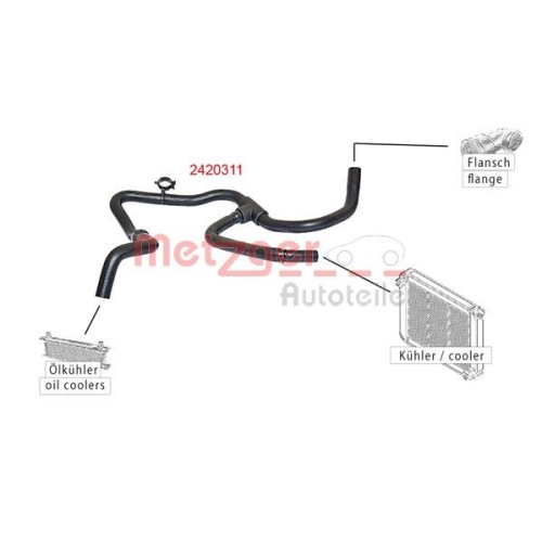 Kühlerschlauch METZGER 2420311 für CITROËN PEUGEOT