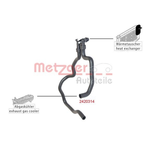 Kühlerschlauch METZGER 2420314 für CITROËN PEUGEOT