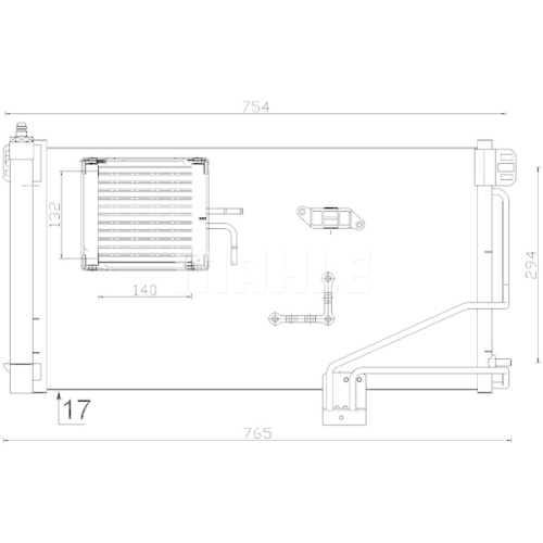 Kondensator, Klimaanlage MAHLE AC 346 000S für MERCEDES-BENZ