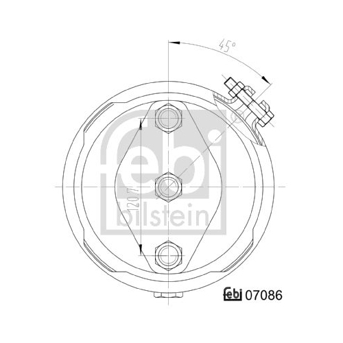 Febi Bilstein 07086 Membranzylinder mit Anbaumaterial , 1 Stück