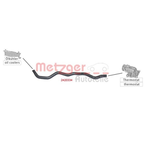 Kühlerschlauch METZGER 2420334 für CITROËN FIAT PEUGEOT, rechts oben
