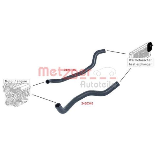 Kühlerschlauch METZGER 2420336 für CITROËN PEUGEOT TOYOTA, oben