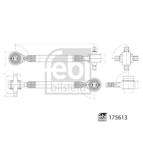 Lenker, Radaufhängung FEBI BILSTEIN 175613 für MERCEDES-BENZ EVOBUS, Hinterachse