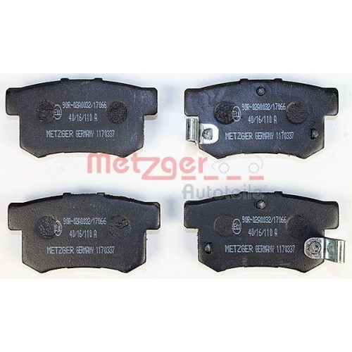 Bremsbelagsatz, Scheibenbremse METZGER 1170337 GREENPARTS für HONDA, Hinterachse