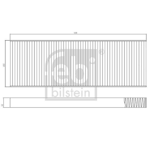 Febi Bilstein 173019 Innenraumfilter, 153mm Breite x 32mm Höhe x 448mm Länge