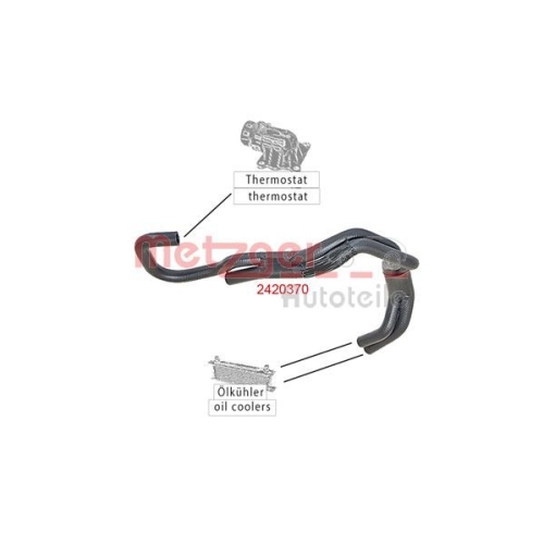 Kühlerschlauch METZGER 2420370 für NISSAN OPEL RENAULT GENERAL MOTORS
