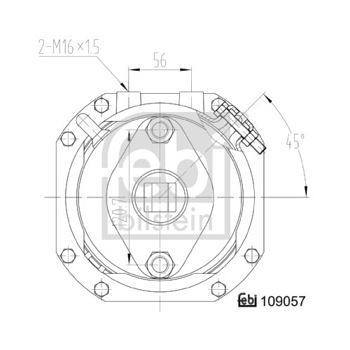 Febi Bilstein 109057 Doppelmembranzylinder mit Anbaumaterial, 1 Stück