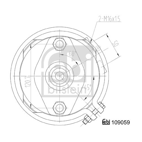 Febi Bilstein 109059 Doppelmembranzylinder mit Anbaumaterial, 1 Stück