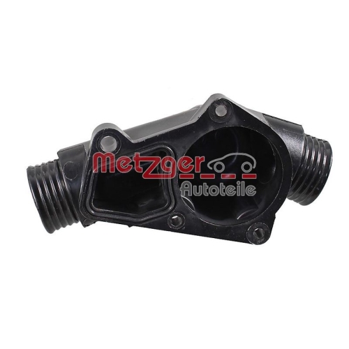 Thermostatgehäuse METZGER 4010053 für BMW, Thermostat, Zylinderkopf, stirnseitig