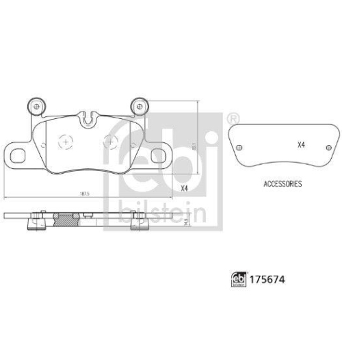 Febi Bilstein 1x 175674 Bremsbelagsatz