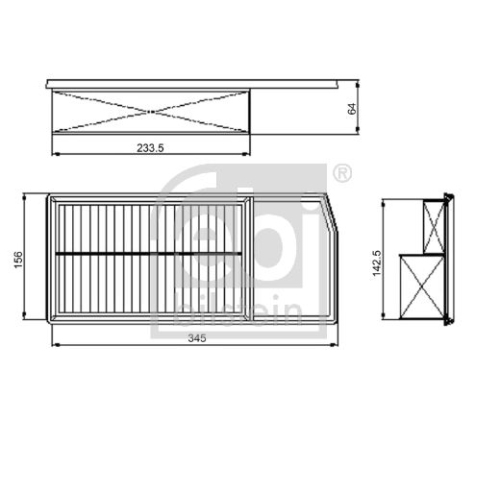 Luftfilter FEBI BILSTEIN 101664 für CITROËN FIAT OPEL VAUXHALL