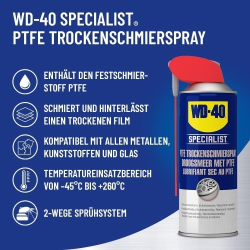 WD-40 Specialist PTFE Trockenschmierspray Smart Straw 3x400ml PTFE Spray