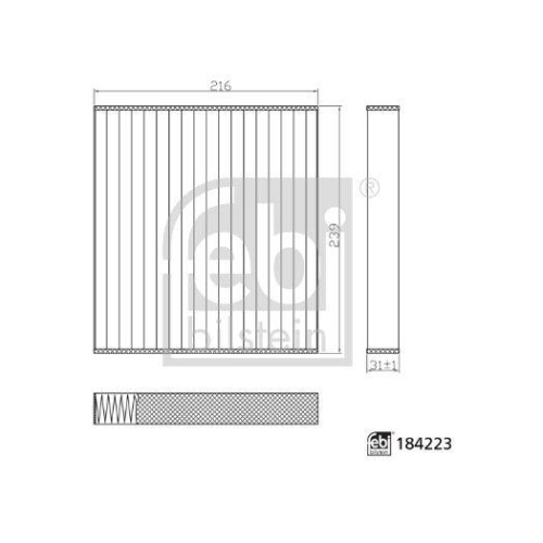 Filter, Innenraumluft FEBI BILSTEIN 184223 für BMW