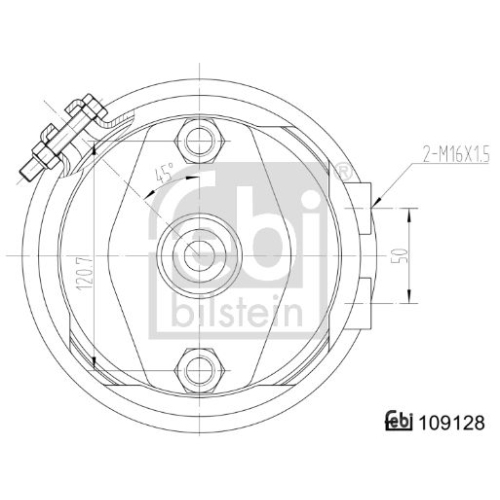 Febi Bilstein 109128 Doppelmembranzylinder mit Anbaumaterial, 1 Stück