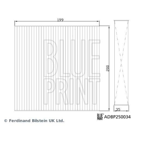 Blue Print 1x ADBP250034BP Innenraumfilter