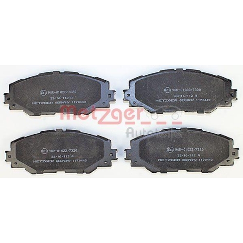 Bremsbelagsatz, Scheibenbremse METZGER 1170443 GREENPARTS für TOYOTA