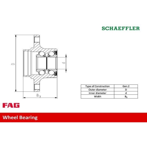 Radlagersatz FAG 713 6102 20 für AUDI SEAT SKODA VW VW (FAW), Hinterachse