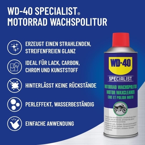 WD-40 Specialist Motorrad Wachspolitur Pflegemittel Motorbike 2x400ml Spray