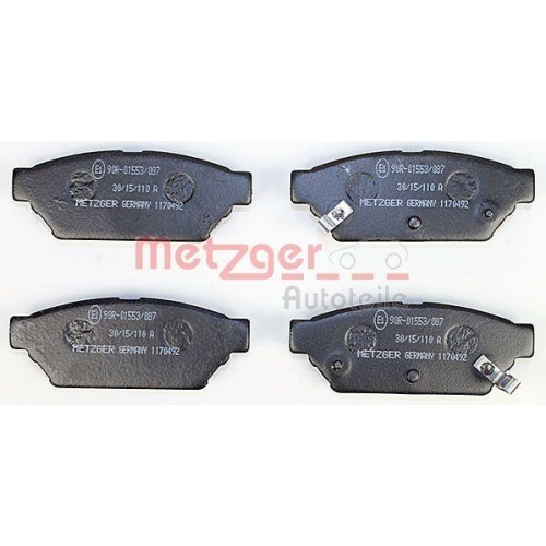 Bremsbelagsatz, Scheibenbremse METZGER 1170492 für MITSUBISHI, Hinterachse