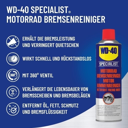 WD-40 Specialist Motorrad Bremsenreiniger Pflegemittel Reiniger 3x500 ml Spray