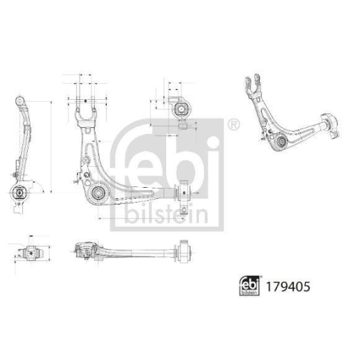 Lenker, Radaufhängung FEBI BILSTEIN 179405 für CITROËN, Vorderachse rechts