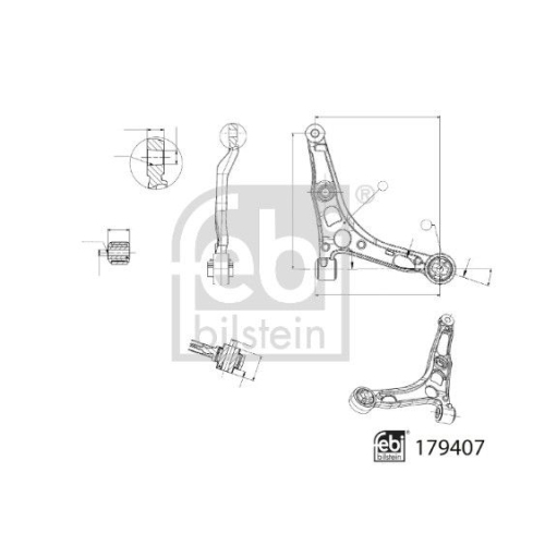 Lenker, Radaufhängung FEBI BILSTEIN 179407 für CITROËN FIAT PEUGEOT