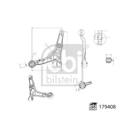 Lenker, Radaufhängung FEBI BILSTEIN 179408 für CITROËN FIAT PEUGEOT