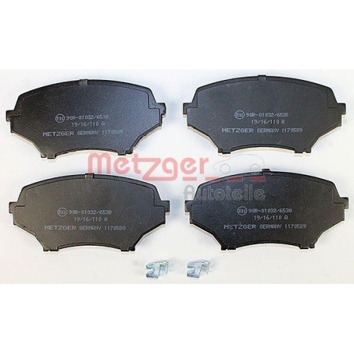 Bremsbelagsatz, Scheibenbremse METZGER 1170589 für MAZDA, Vorderachse