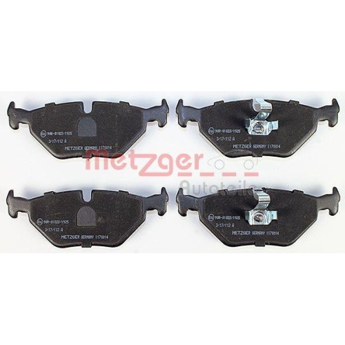 Bremsbelagsatz, Scheibenbremse METZGER 1170014 für BMW ROVER SAAB, Hinterachse