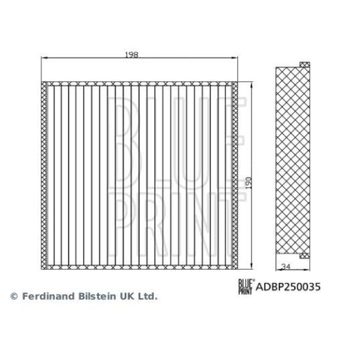 Blue Print 1x ADBP250035BP Innenraumfilter