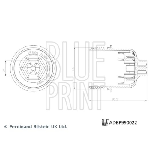 Blue Print 1x ADBP990022BP Ã–lfilterdeckel mit Dichtring