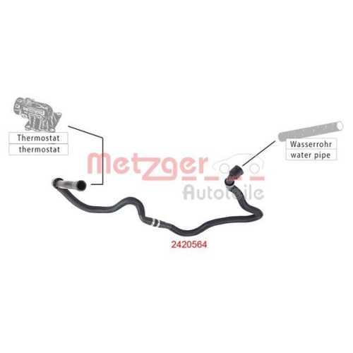 Kühlerschlauch METZGER 2420564 GREENPARTS für BMW