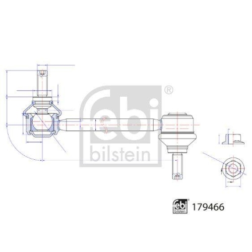 Stange/Strebe, Stabilisator FEBI BILSTEIN 179466 für TESLA, Vorderachse links