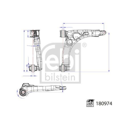 Lenker, Radaufhängung FEBI BILSTEIN 180974 für MAN VW, Vorderachse rechts