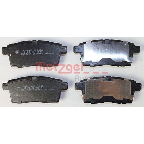 Bremsbelagsatz, Scheibenbremse METZGER 1170686 für FORD MAZDA, Hinterachse